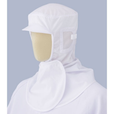 出典：Amazon.co.jp: [ミドリ安全] 食品 衛生 作業着 フード ツバ付き 男女兼用 SH09W ホワイト フリー : ファッション
